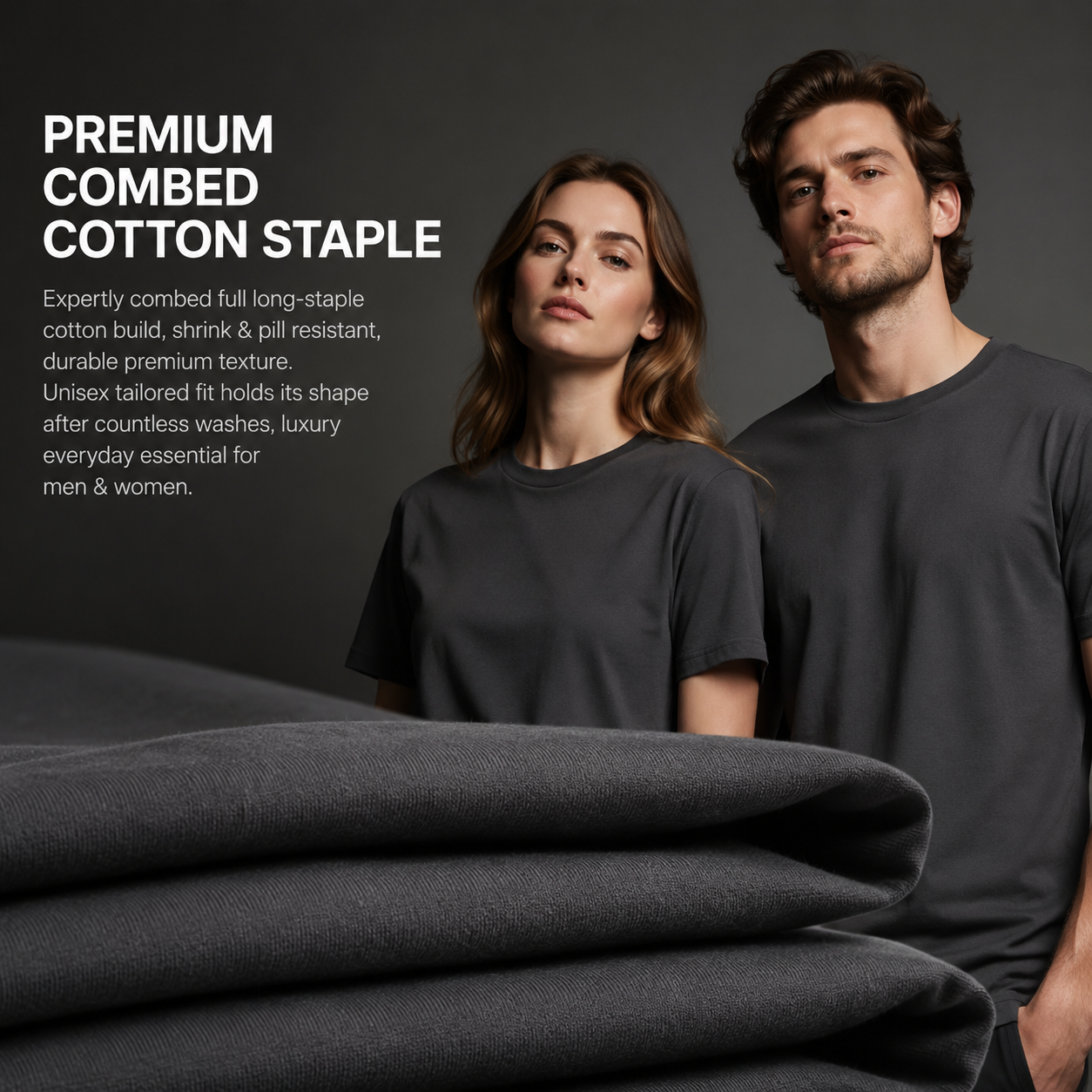 2 Pack Adult Solid Color T-Shirts 180GSM 100% Pure Cotton, High Absorbent Breathable Soft Irritation Free Basic Tee Shirts Ideal for Sensitive Skin